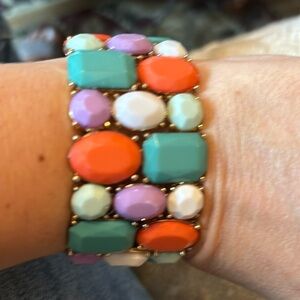 Vintage multi coloured stones bangle bracelet